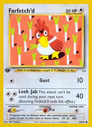 Farfetch'd (43/64) 1st Edition [Vintage: Neo Revelation] Pokemon Single Pokémon