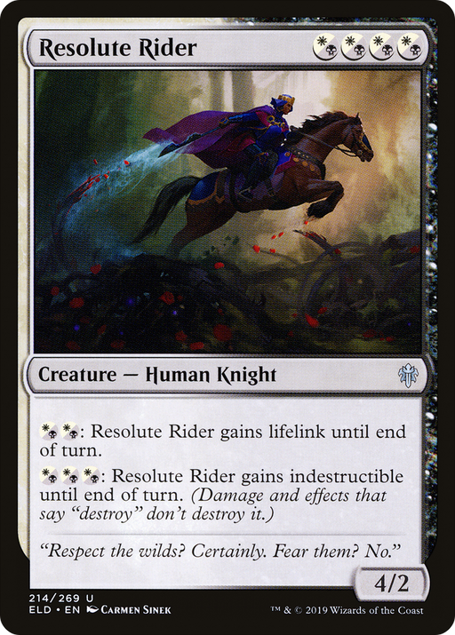 Resolute Rider (ELD-214) [Throne of Eldraine] MTG Single Wizards of the Coast