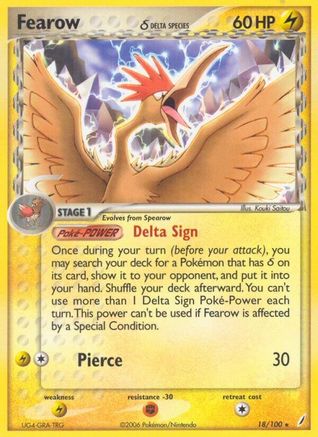 Fearow (Delta Species) (/100) Reverse Holofoil [EX: Crystal Guardians] Pokemon Single Pokémon