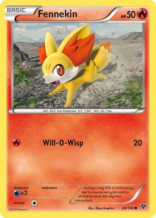 Fennekin (24/146) Reverse Holofoil [XY: Base Set] Pokemon Single Pokémon
