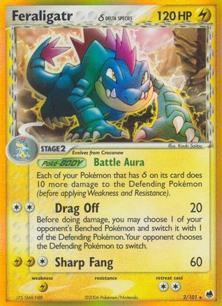 Feraligatr (Delta Species) (2/101) Reverse Holofoil [EX: Dragon Frontiers] Pokemon Single Pokémon
