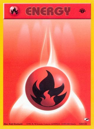Fire Energy (128/132) 1st Edition [Vintage: Gym Heroes] Pokemon Single Pokémon