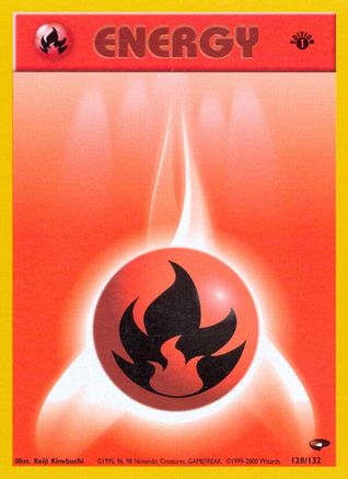 Fire Energy (128/132) 1st Edition [Vintage: Gym Challenge] Pokemon Single Pokémon