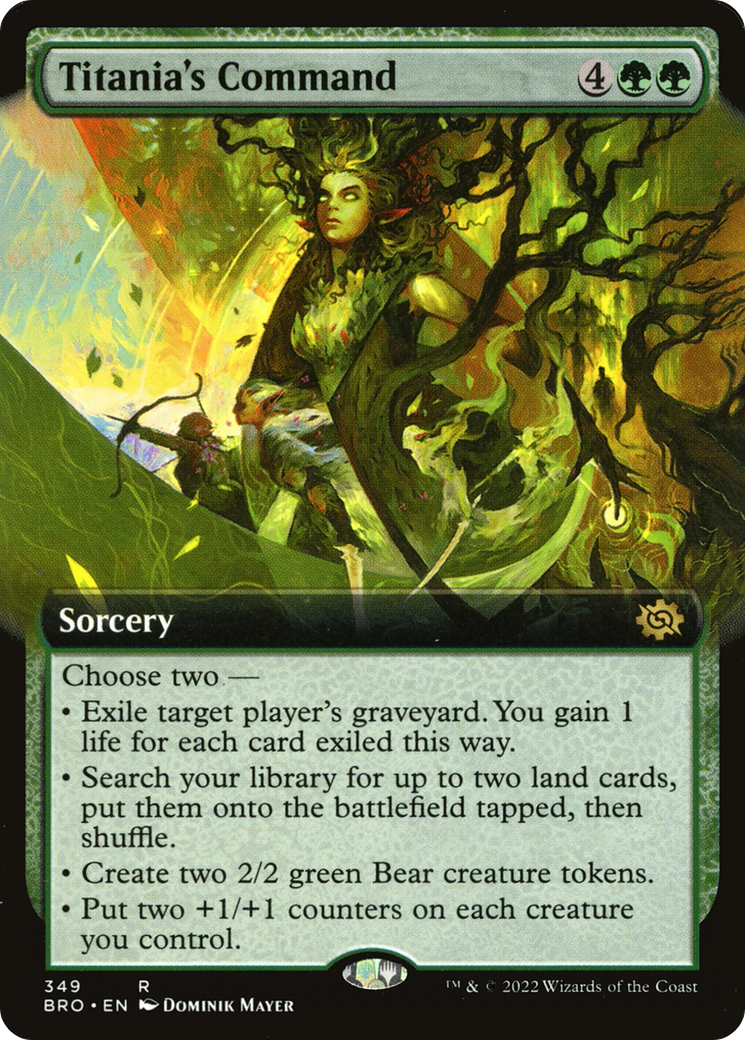 Titania's Command (BRO-349) [The Brothers' War] (Extended Art) Foil MTG Single Wizards of the Coast