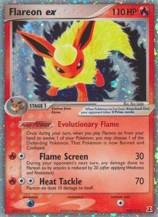 Flareon ex (108/113) - [EX: Delta Species] Holofoil Pokemon Single Pokémon