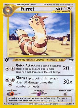 Furret (35/111) 1st Edition [Vintage: Neo Genesis] Pokemon Single Pokémon
