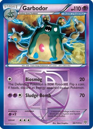 Garbodor (Team Plasma) (66/135) Reverse Holofoil [BW: Plasma Storm] Pokemon Single Pokémon