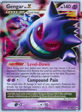 Gengar Lv.X (97/99) Holofoil [Platinum: Arceus] Pokemon Single Pokémon