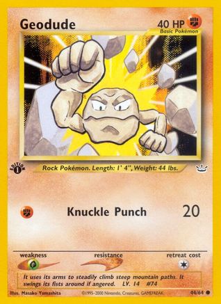 Geodude (44/64) 1st Edition [Vintage: Neo Revelation] Pokemon Single Pokémon