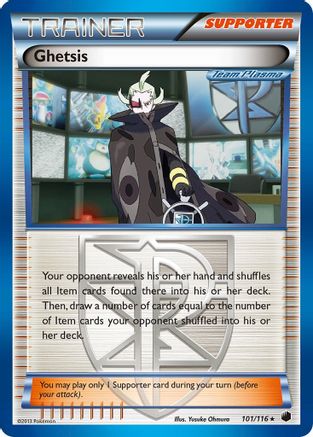 Ghetsis (Team Plasma) (101/116) Holofoil [BW: Plasma Freeze] Pokemon Single Pokémon