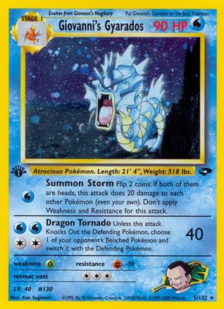 Giovanni's Gyarados (/132) 1st Edition Holofoil [Vintage: Gym Challenge] Pokemon Single Pokémon