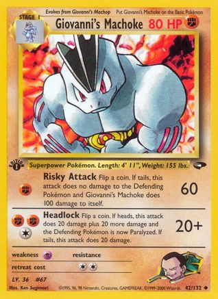 Giovanni's Machoke (42/132) 1st Edition [Vintage: Gym Challenge] Pokemon Single Pokémon