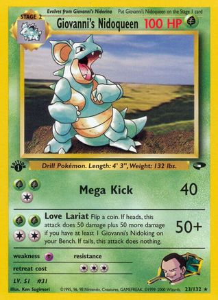 Giovanni's Nidoqueen (23/132) 1st Edition [Vintage: Gym Challenge] Pokemon Single Pokémon
