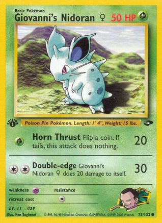 Giovanni's Nidoran F (75/132) 1st Edition [Vintage: Gym Challenge] Pokemon Single Pokémon