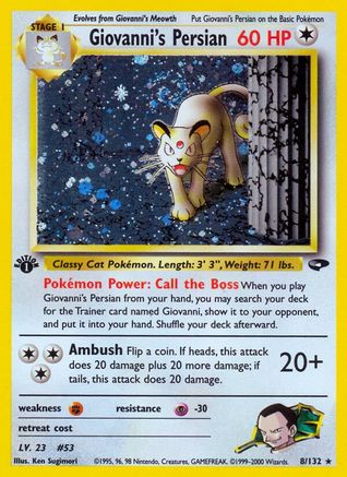 Giovanni's Persian (8/132) 1st Edition Holofoil [Vintage: Gym Challenge] Pokemon Single Pokémon