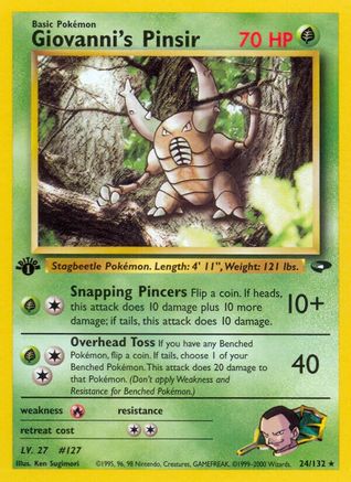 Giovanni's Pinsir (24/132) 1st Edition [Vintage: Gym Challenge] Pokemon Single Pokémon