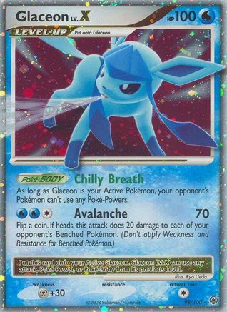Glaceon LV.X 98/100 Holofoil [DP: Majestic Dawn] Pokemon Single Pokémon