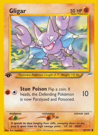 Gligar (67/105) 1st Edition [Vintage: Neo Destiny] Pokemon Single Pokémon