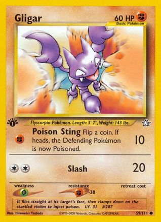 Gligar (59/111) 1st Edition [Vintage: Neo Genesis] Pokemon Single Pokémon