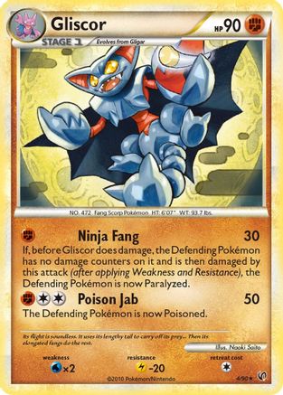 Gliscor (/90) Reverse Holofoil [HGSS: Undaunted] Pokemon Single Pokémon