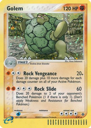 Golem (/97) Reverse Holofoil [EX: Dragon] Pokemon Single Pokémon