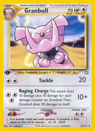 Granbull (37/111) 1st Edition [Vintage: Neo Genesis] Pokemon Single Pokémon