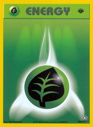 Grass Energy (108/111) 1st Edition [Vintage: Neo Genesis] Pokemon Single Pokémon