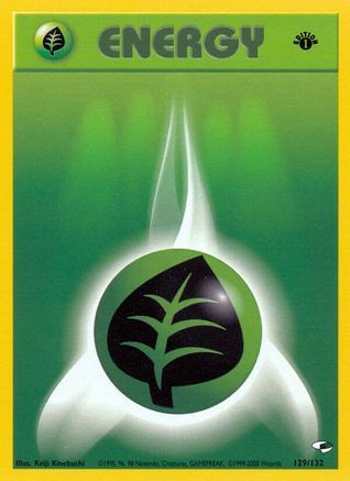 Grass Energy (129/132) 1st Edition [Vintage: Gym Heroes] Pokemon Single Pokémon