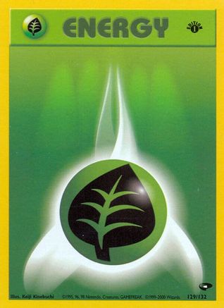 Grass Energy (129/132) 1st Edition [Vintage: Gym Challenge] Pokemon Single Pokémon