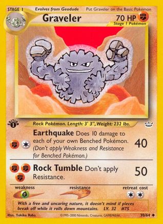 Graveler (30/64) 1st Edition [Vintage: Neo Revelation] Pokemon Single Pokémon