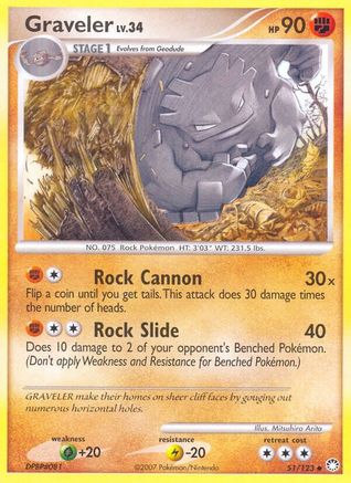 Graveler (/123) Reverse Holofoil [DP: Mysterious Treasures] Pokemon Single Pokémon