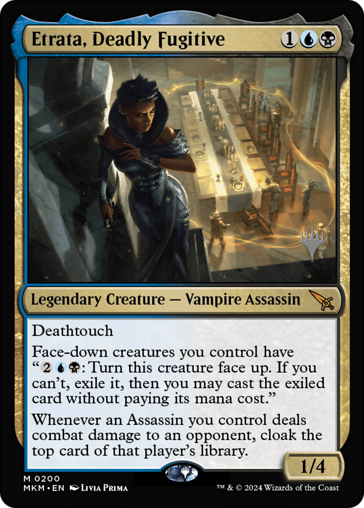 Etrata, Deadly Fugitive (PPMKM-200) [Murders at Karlov Manor Promos] Foil MTG Single Wizards of the Coast