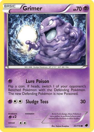 Grimer (45/116) Reverse Holofoil [BW: Plasma Freeze] Pokemon Single Pokémon