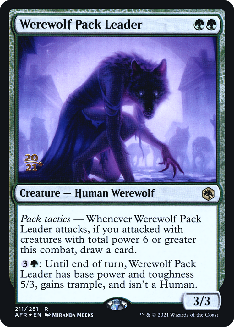 Werewolf Pack Leader (PRE-211) [Adventures in the Forgotten Realms Promos] Foil MTG Single Wizards of the Coast