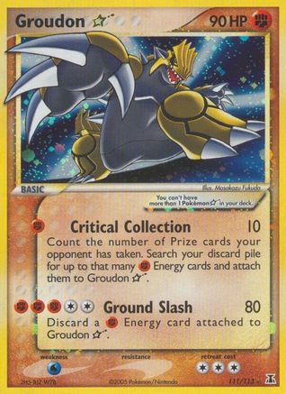 Groudon Star (111/113) Holofoil [EX: Delta Species] Pokemon Single Pokémon