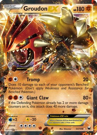 Groudon EX 54/108 Holofoil [BW: Dark Explorers] Pokemon Single Pokémon