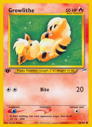 Growlithe (68/105) 1st Edition [Vintage: Neo Destiny] Pokemon Single Pokémon