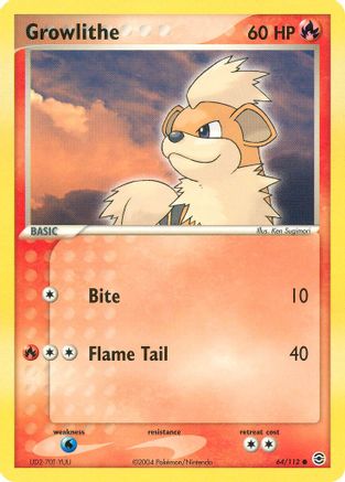 Growlithe (64/112) Reverse Holofoil [EX: FireRed & LeafGreen] Pokemon Single Pokémon