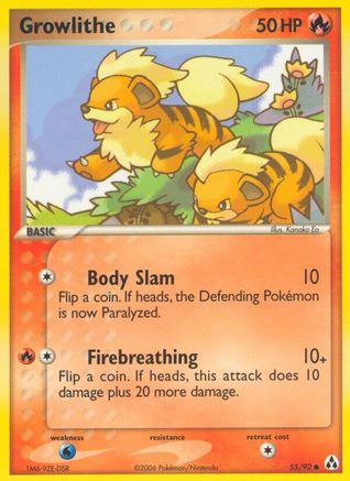 Growlithe (55/92) Reverse Holofoil [EX: Legend Maker] Pokemon Single Pokémon