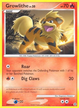 Growlithe (89/132) Reverse Holofoil [DP: Secret Wonders] Pokemon Single Pokémon