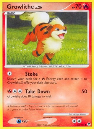 Growlithe 63/111 [Platinum: Rising Rivals] Pokemon Single Pokémon