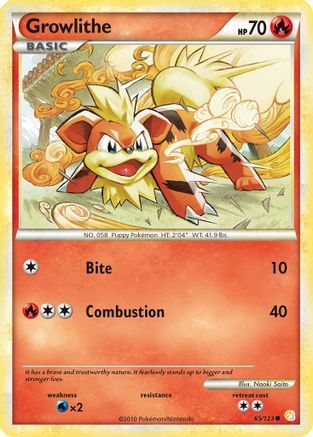 Growlithe (65/123) Reverse Holofoil [HGSS: Base Set] Pokemon Single Pokémon