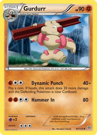 Gurdurr (/135) Reverse Holofoil [BW: Plasma Storm] Pokemon Single Pokémon