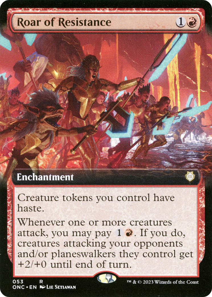 Roar of Resistance (ONC-053) [Phyrexia: All Will Be One Commander] (Extended Art) MTG Single Wizards of the Coast
