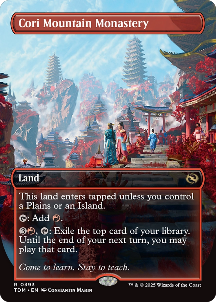Cori Mountain Monastery (TDM-393) [Tarkir: Dragonstorm] (Borderless) Foil MTG Single Wizards of the Coast