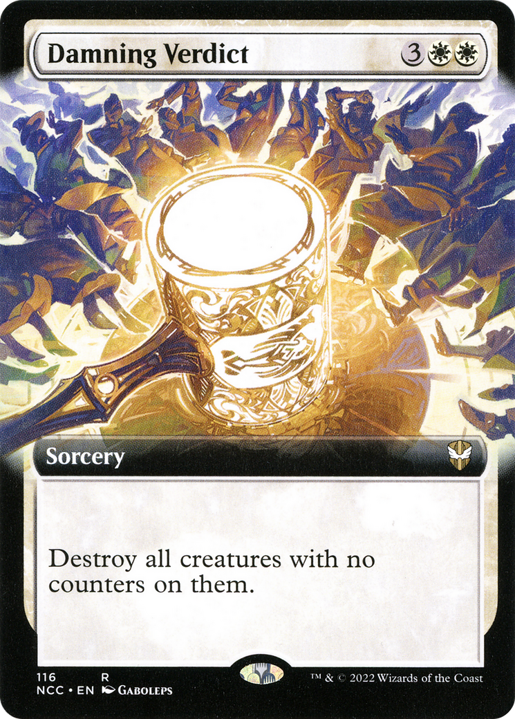 Damning Verdict (NCC-116) [New Capenna Commander] (Extended Art) MTG Single Wizards of the Coast