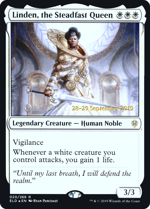 Linden, the Steadfast Queen (PRE-020) [Throne of Eldraine Promos] Foil MTG Single Wizards of the Coast