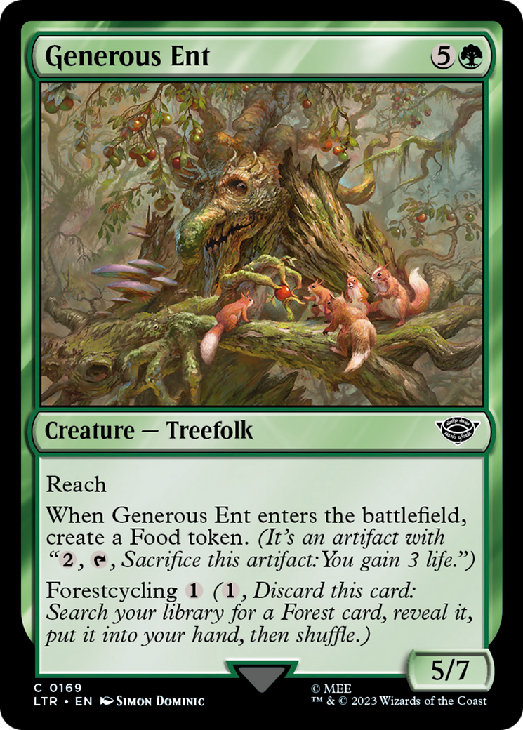Generous Ent (LTR-169) [The Lord of the Rings: Tales of Middle-earth] MTG Single Wizards of the Coast