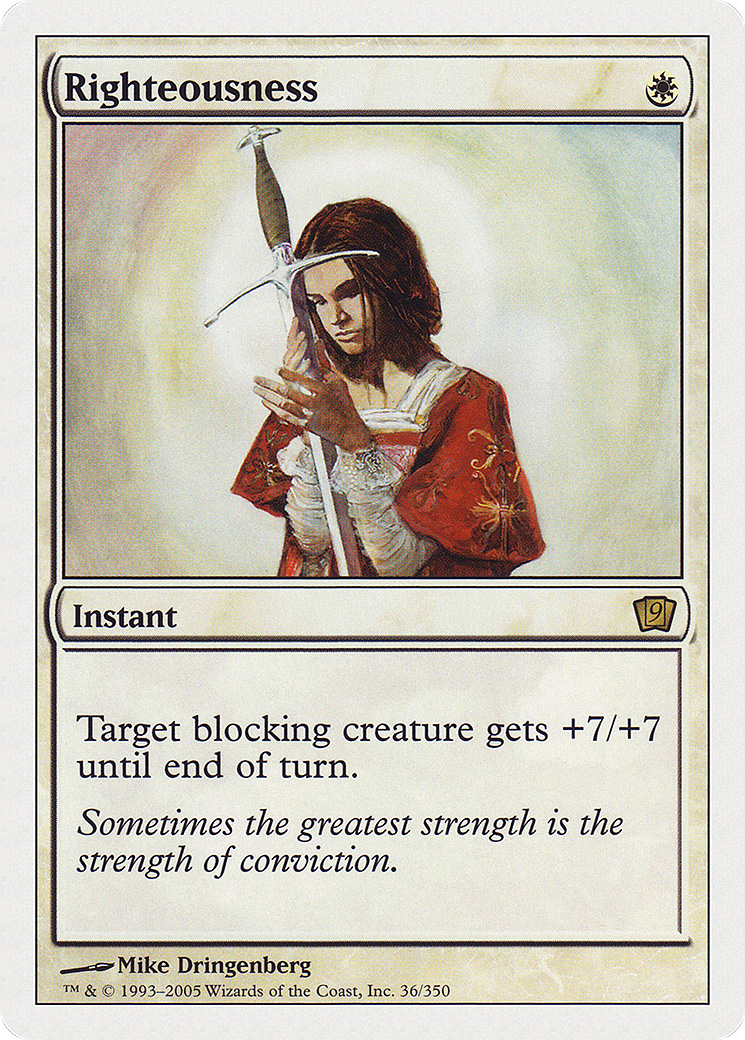 Righteousness (9ED-036) [9th Edition] MTG Single Wizards of the Coast