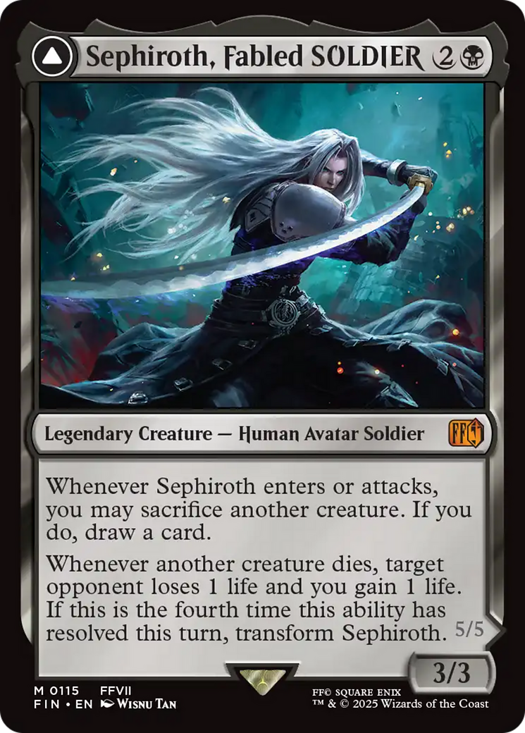 Sephiroth, Fabled SOLDIER // Sephiroth, One-Winged Angel (FIN-115) [FINAL FANTASY] Foil MTG Single Wizards of the Coast